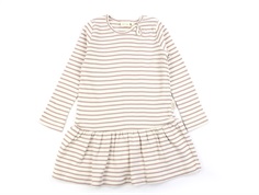 Petit Piao rose fawn striped dress